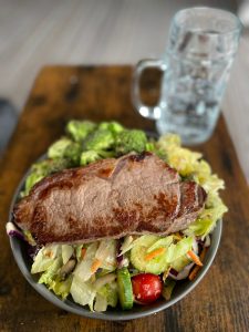Sirloin Steak and half kilo of salad meal plans and recipes